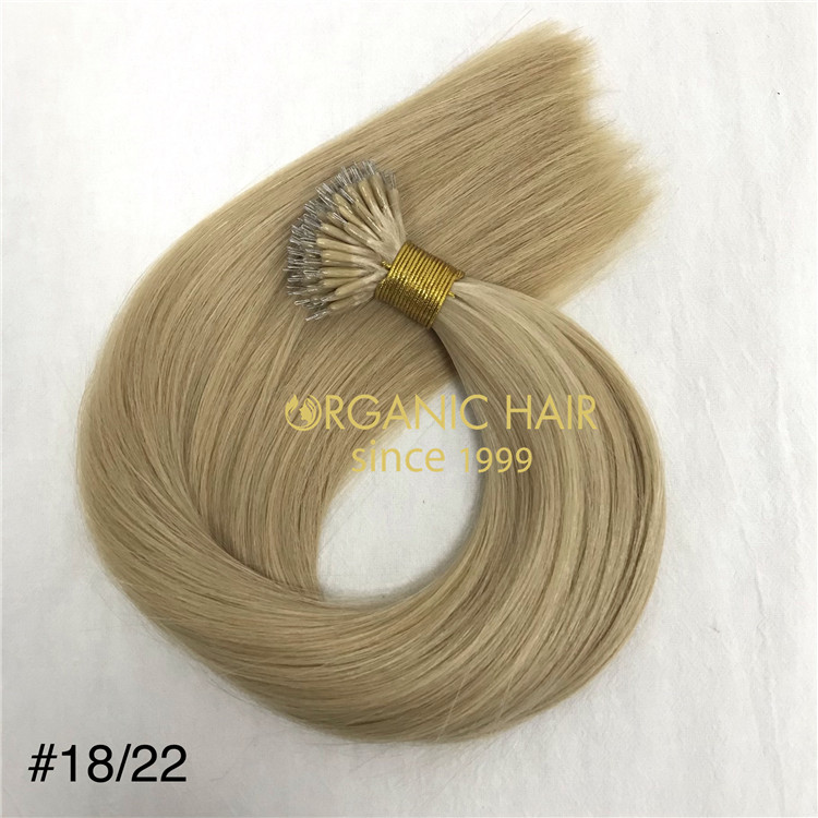 Wholesale human remy keratin nano ring piano color X371